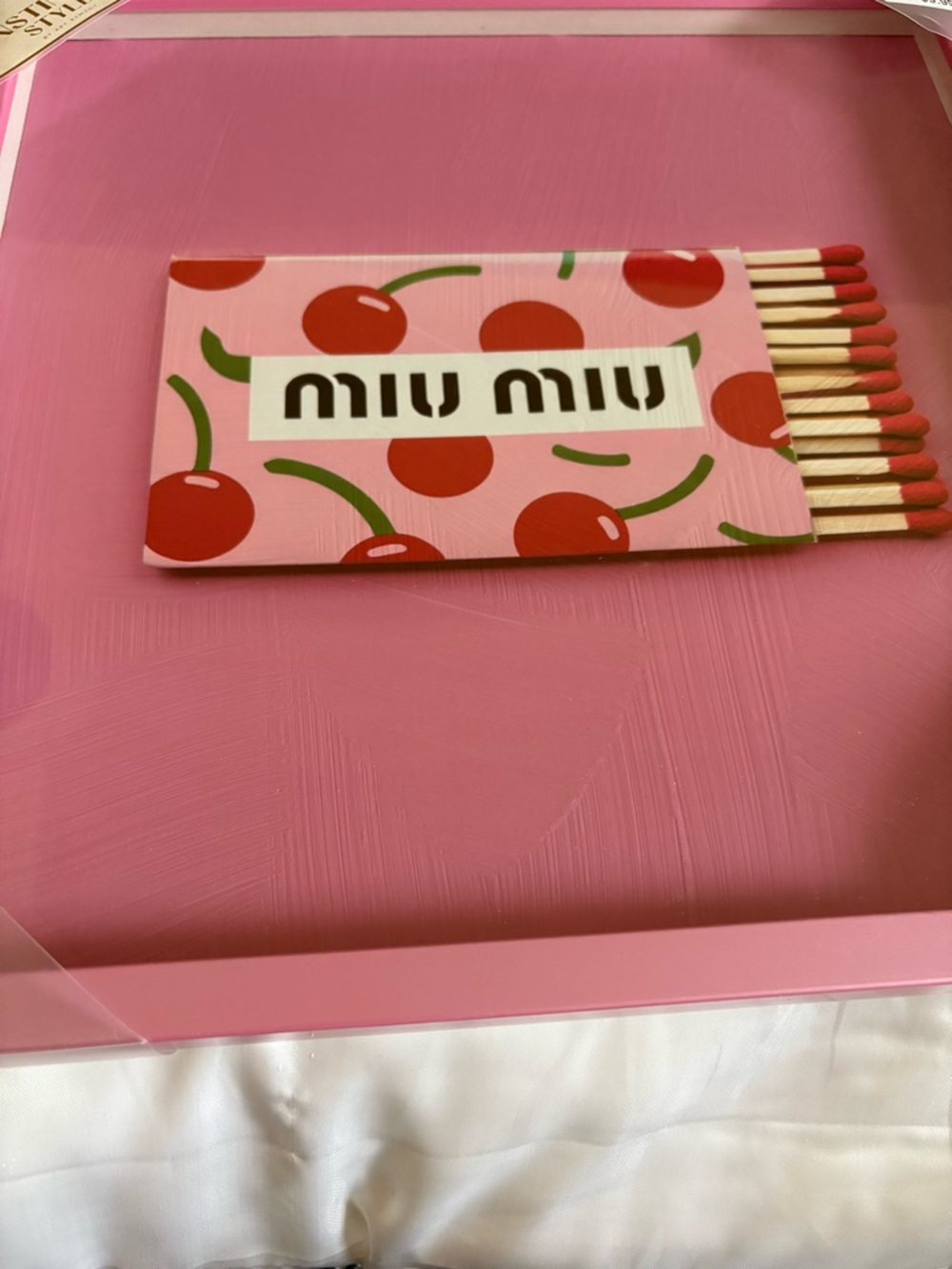 Miu Miu Cherry Matchbook Card in Pink and Red